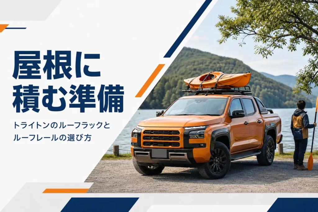 屋根にルーフラックを載せたトライトンのイメージ