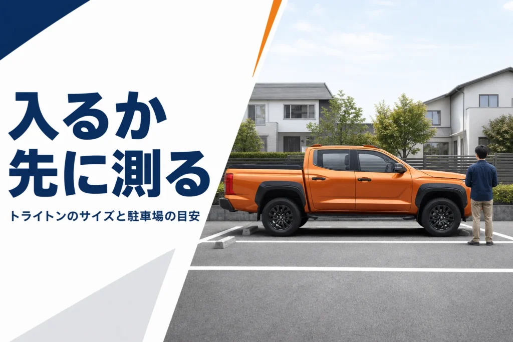 住宅の駐車場に止まるトライトンのイメージ