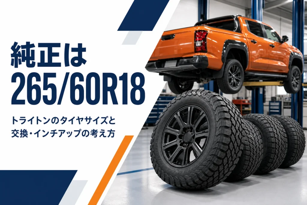 整備工場に並んだピックアップトラック用の大きなタイヤ