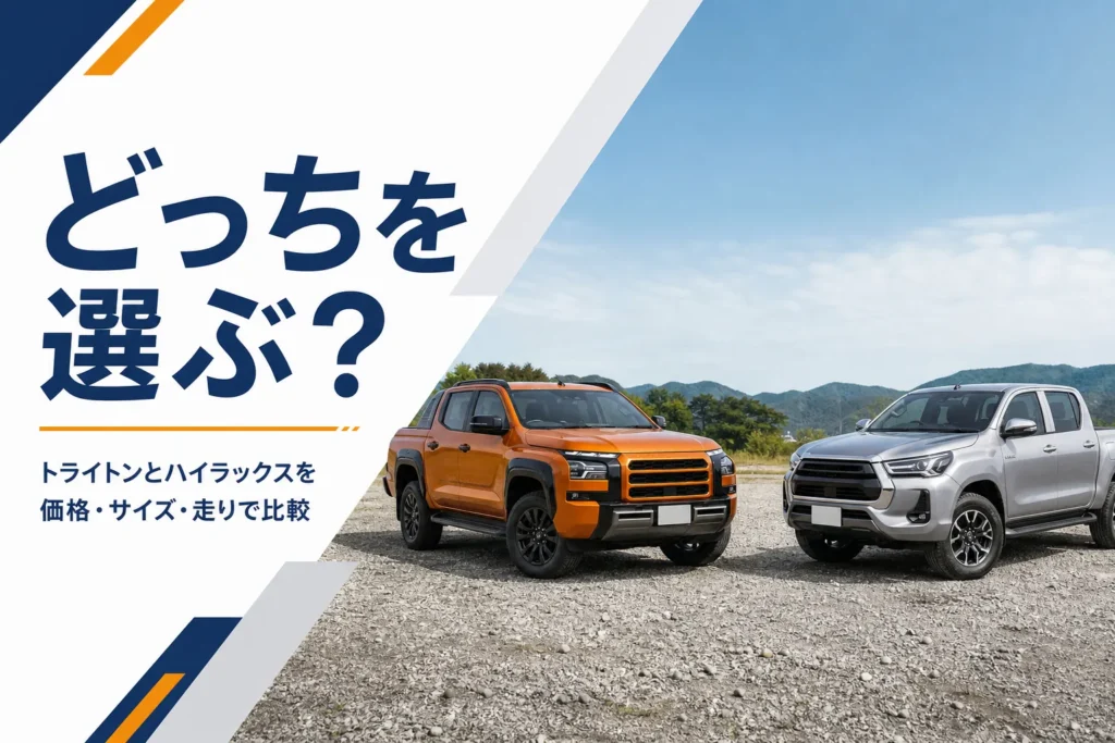 2台のピックアップトラックが並ぶ比較イメージ