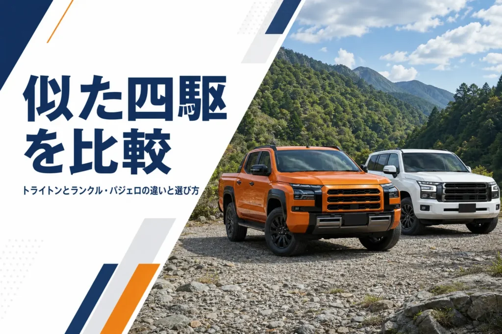 ピックアップトラックと大型SUVが並ぶ比較イメージ